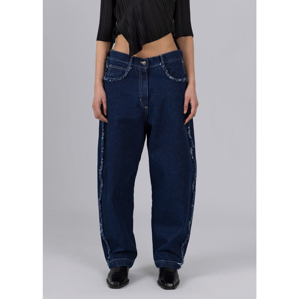 ESTHE Women's Low Rise Baggy Jeans Size M in Navy Denim